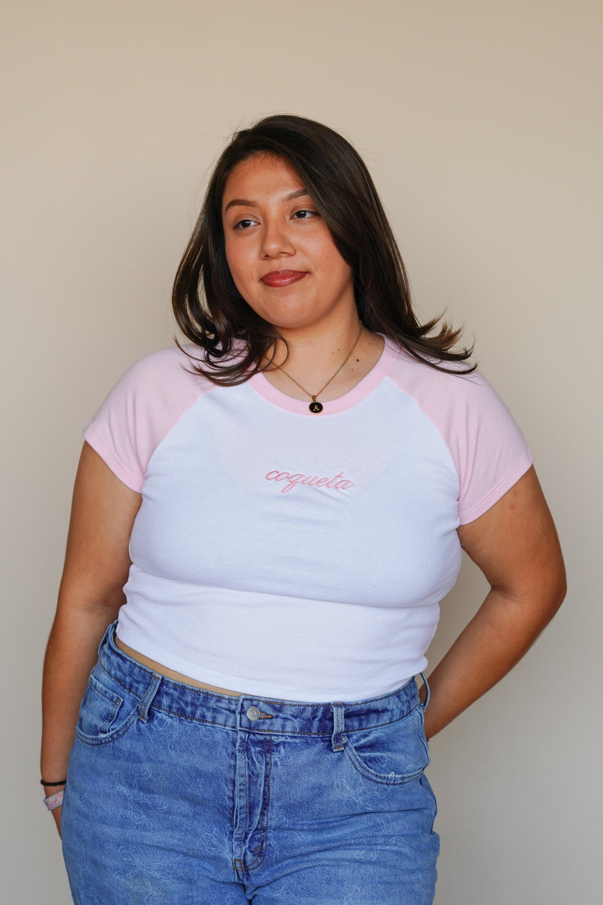 'Coqueta' Baby Pink Rib Baby Tee