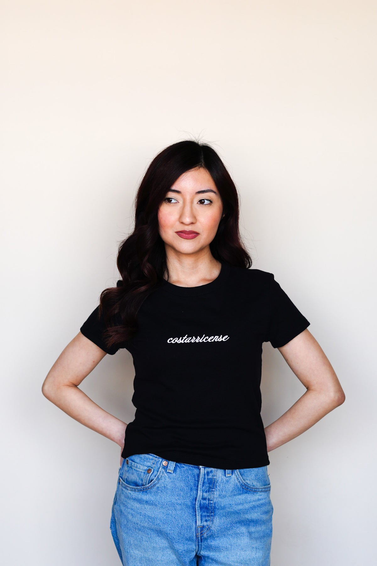 'Costarricense' Black Rib Baby Tee