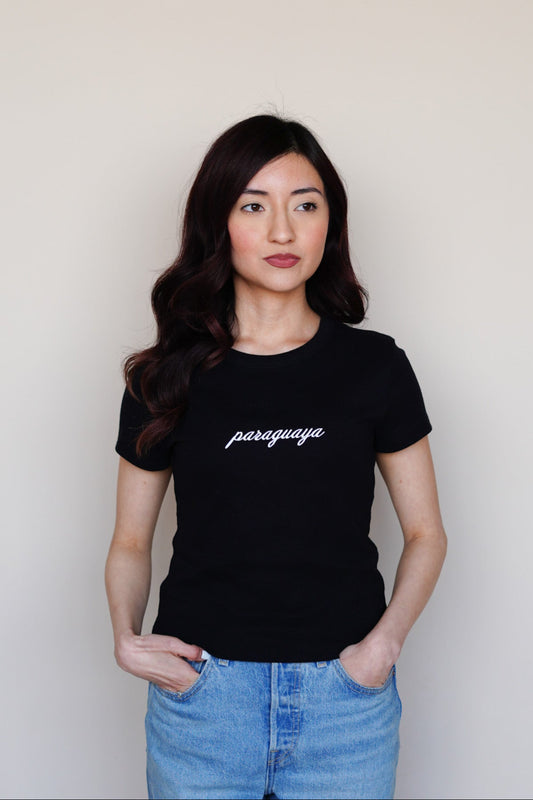 'Paraguaya' Black Rib Baby Tee