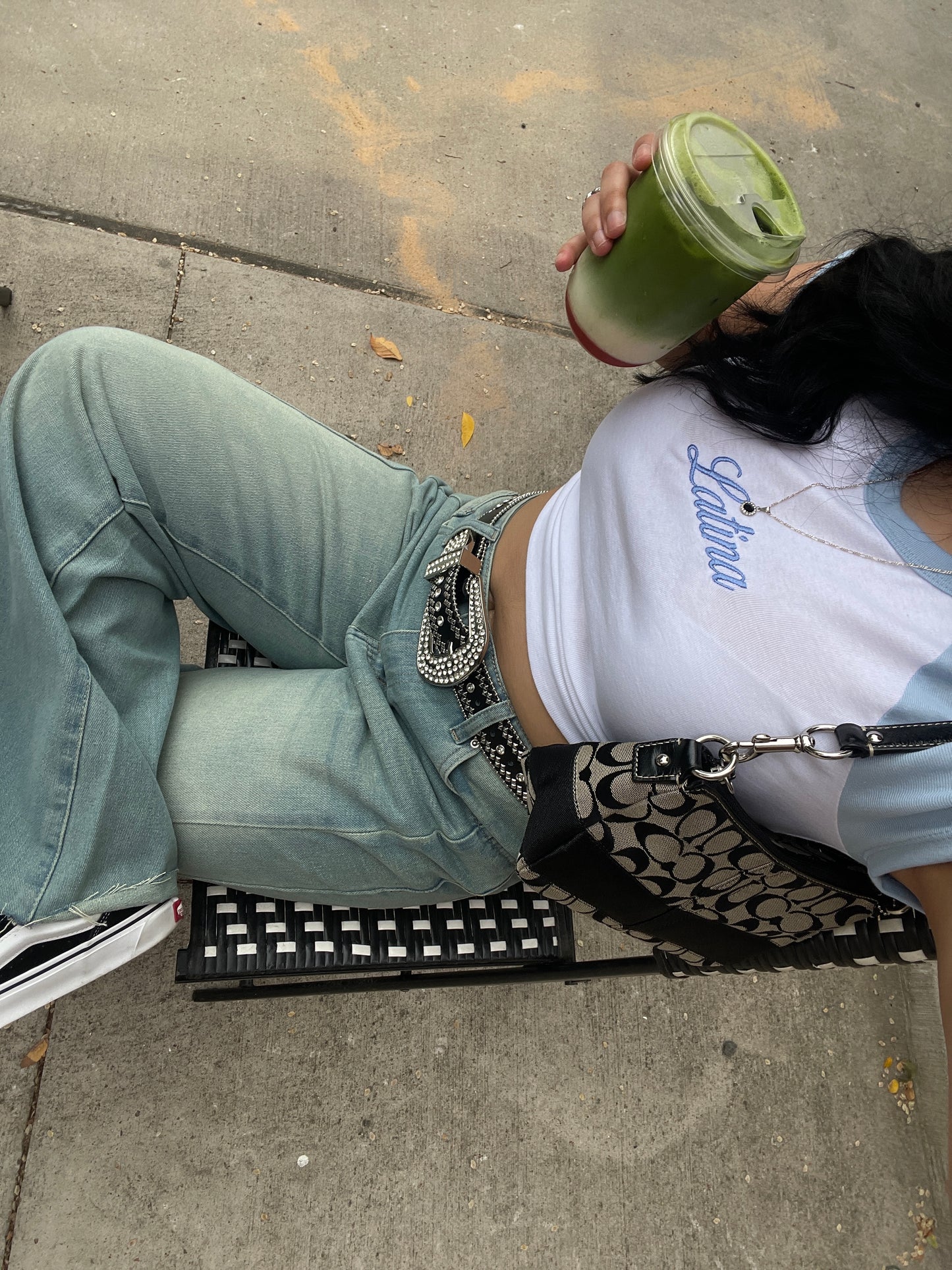 'Latina' Embroidered Rib Baby Tee