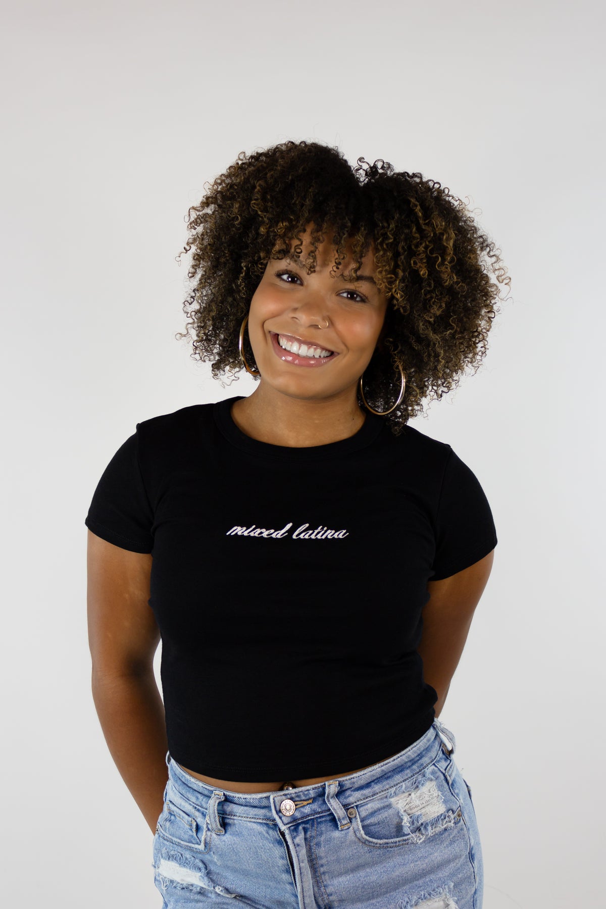 'Mixed Latina' Rib Baby Tee