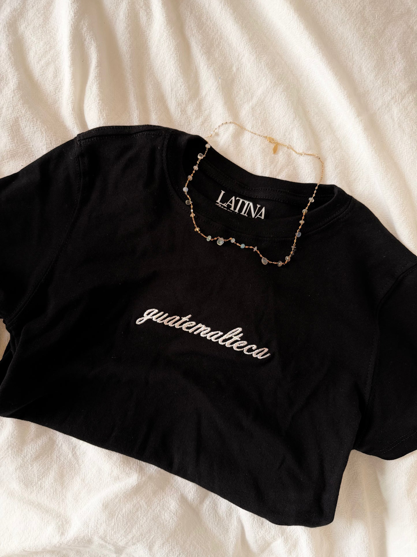 'Guatemalteca' Black Rib Baby Tee
