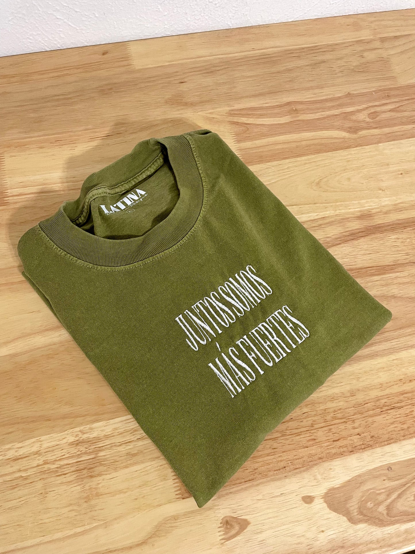 'Juntos Somos Más Fuertes' Embroidered Shirt