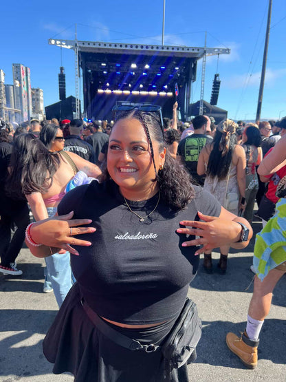 'Salvadoreña' Embroidered Rib Baby Tee