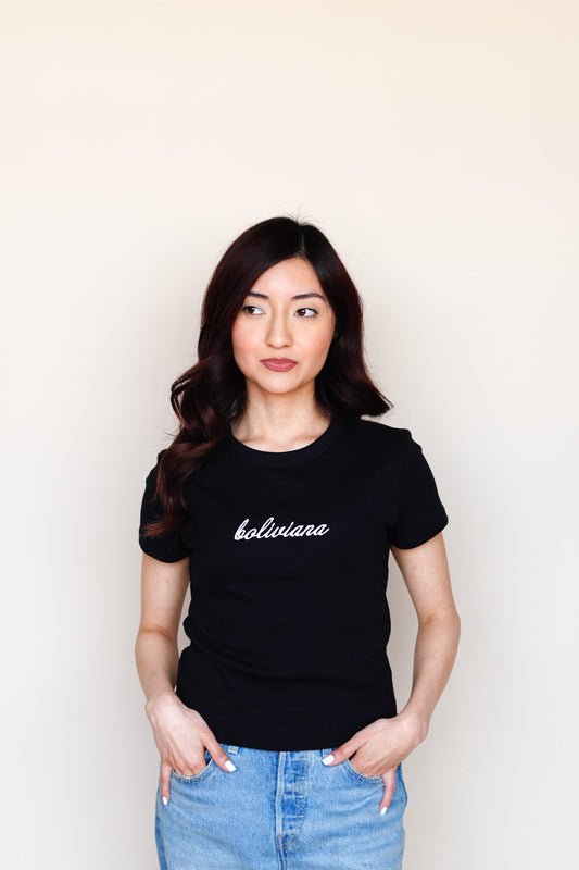 'Boliviana' Embroidered Rib Baby Tee