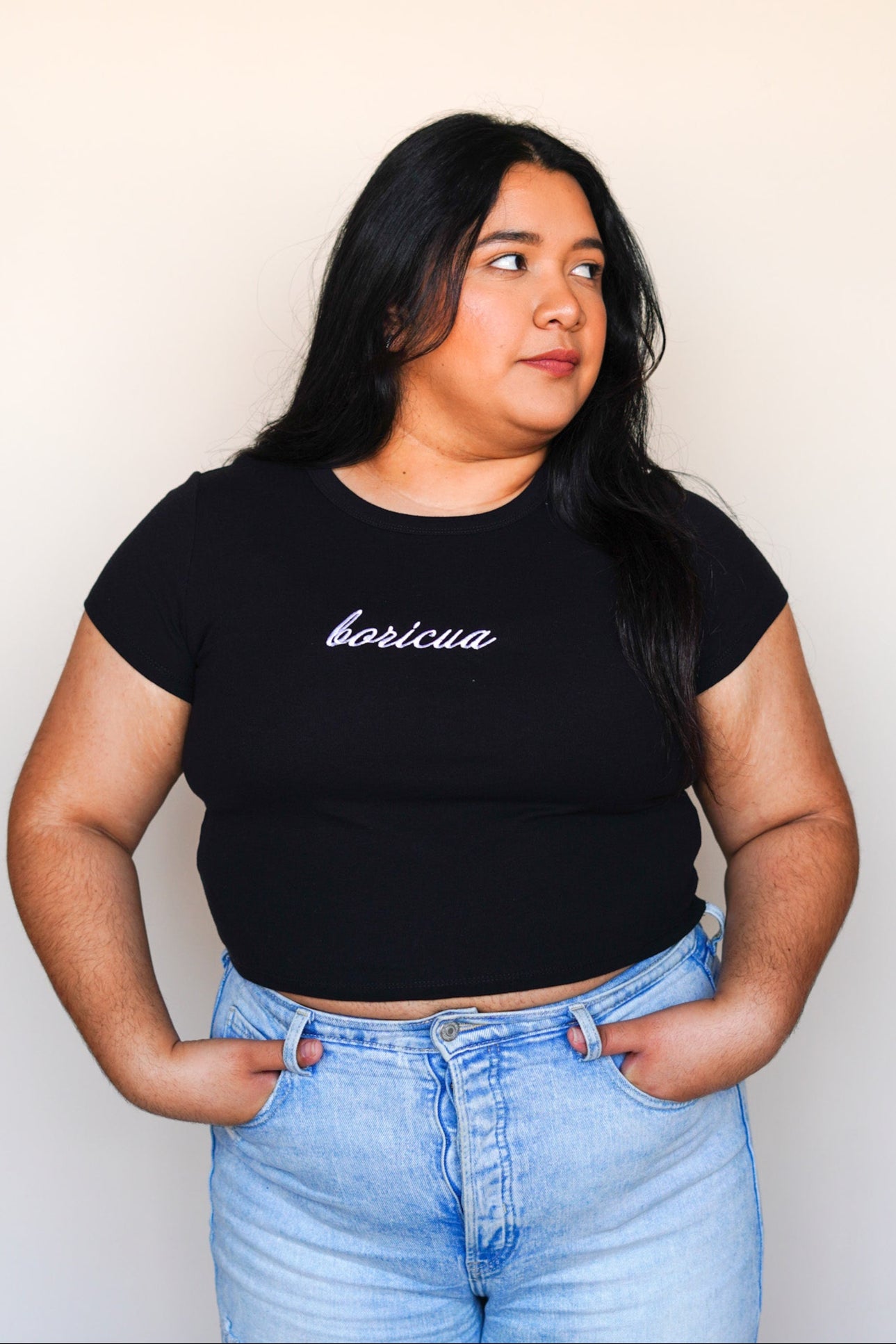 'Boricua' Embroidered Rib Baby Tee