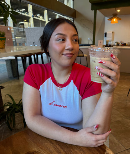 'De Corazon' Embroidered Baby Tee