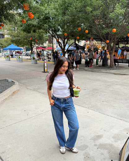 'Coqueta' Embroidered Rib Baby Tee