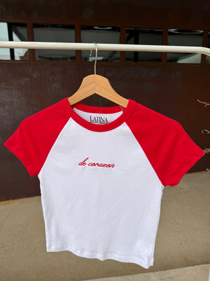 'De Corazon' Embroidered Baby Tee