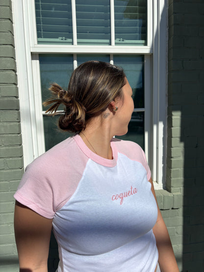 'Coqueta' Embroidered Rib Baby Tee