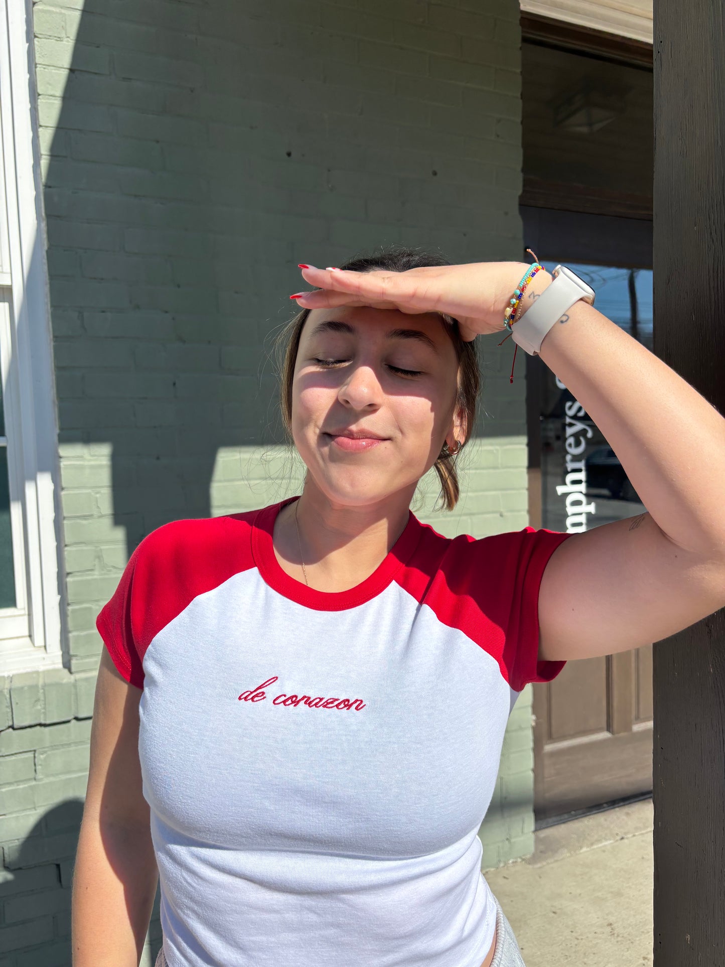 'De Corazon' Embroidered Baby Tee