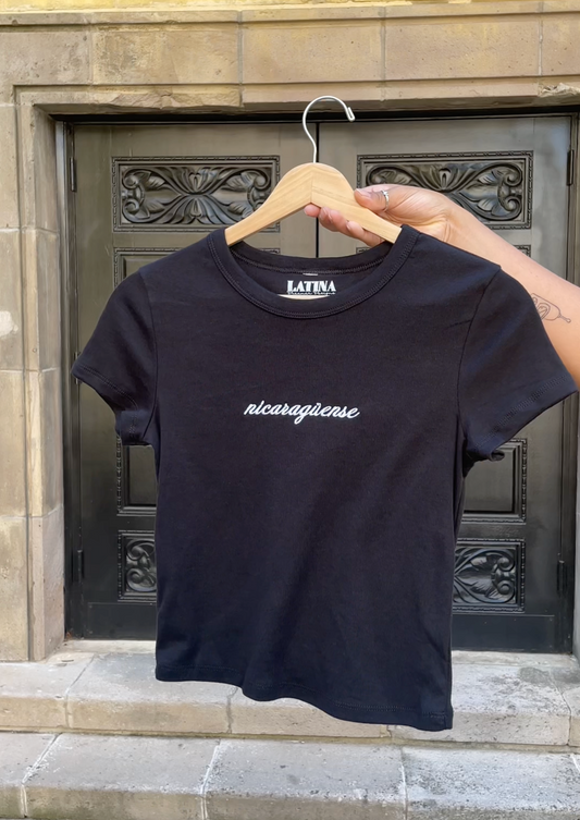 'Nicaragüense' Embroidered Rib Baby Tee