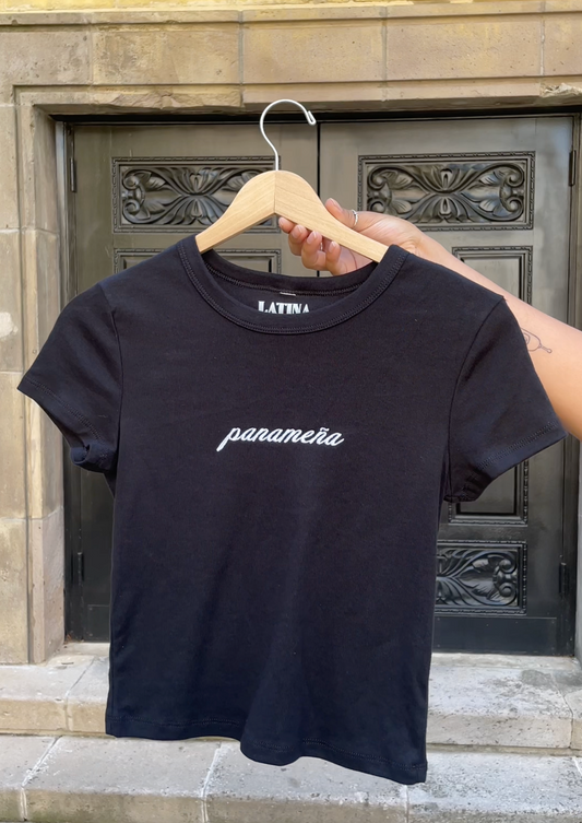 'Panameña' Embroidered Rib Baby Tee