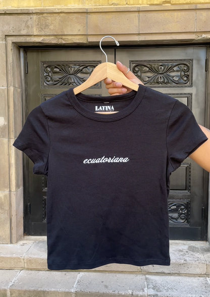 'Ecuatoriana' Embroidered Rib Baby Tee