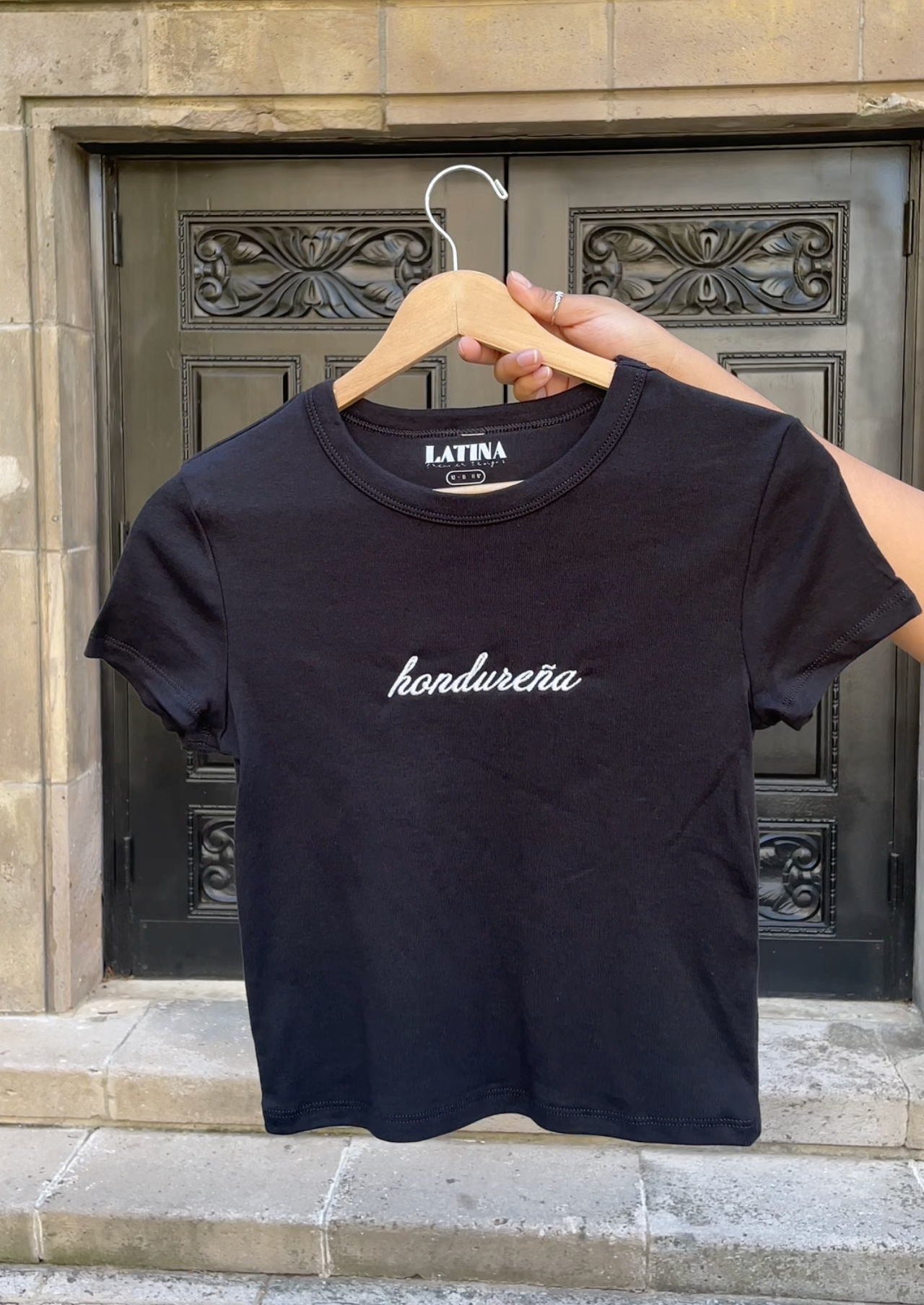 'Hondureña' Embroidered Rib Baby Tee