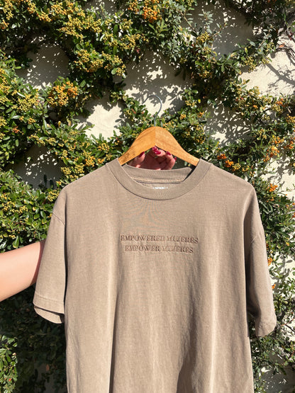 'Empowered Mujeres' Embroidered Shirt (Brown)