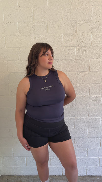 'Orgullosamente Latina' Navy Baby Rib Tank Top